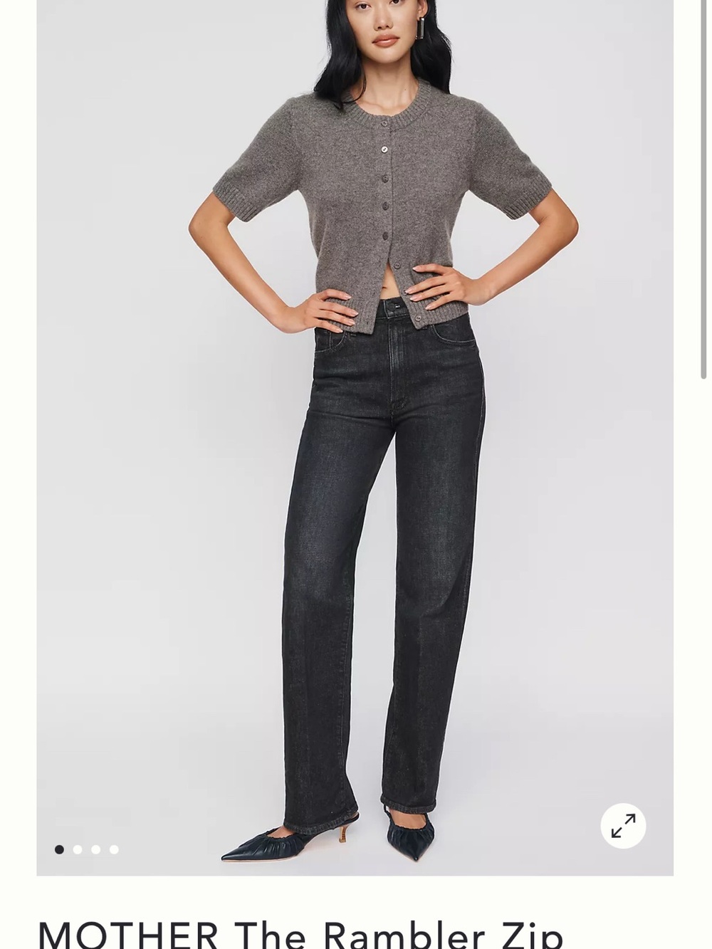 MOTHER Straight-Leg High-Rise Jeans in Washed Black
